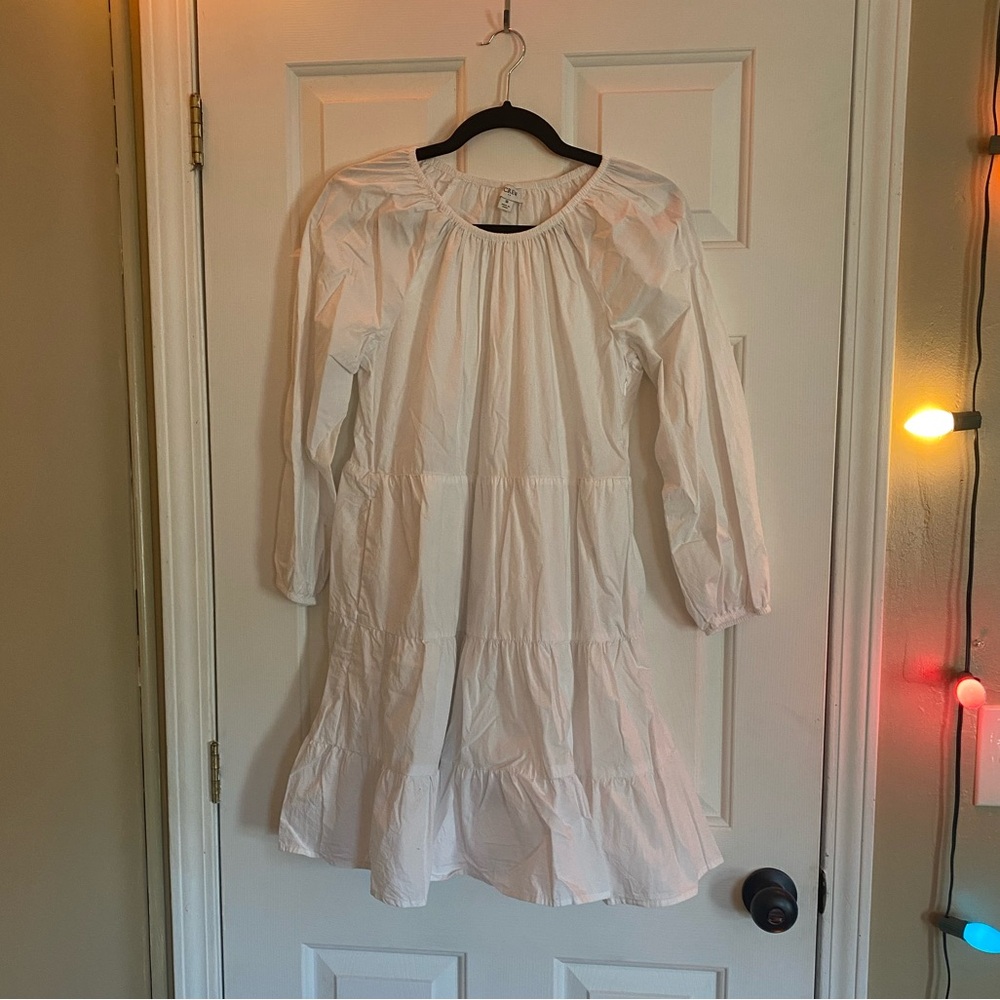 White J Crew mini tiered dress small